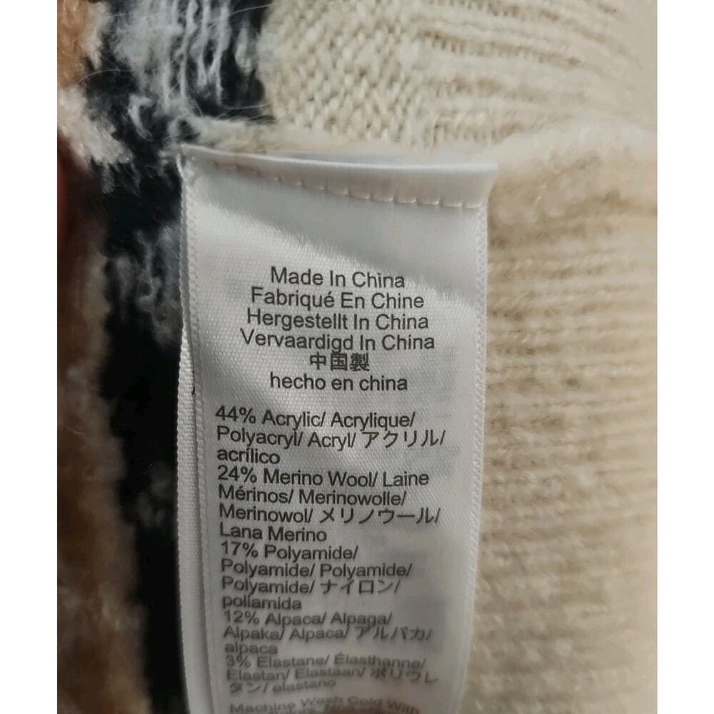 J Crew Fair Isle Cardigan Womens Heather Fawn Muslin Alpaca/Merino Wool M - Picture 8 of 8